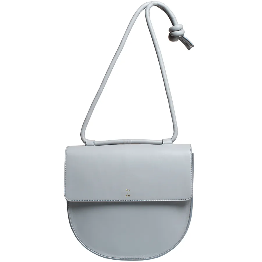 LEATHER CROSSBODY-BAG IN LIGHT GREY