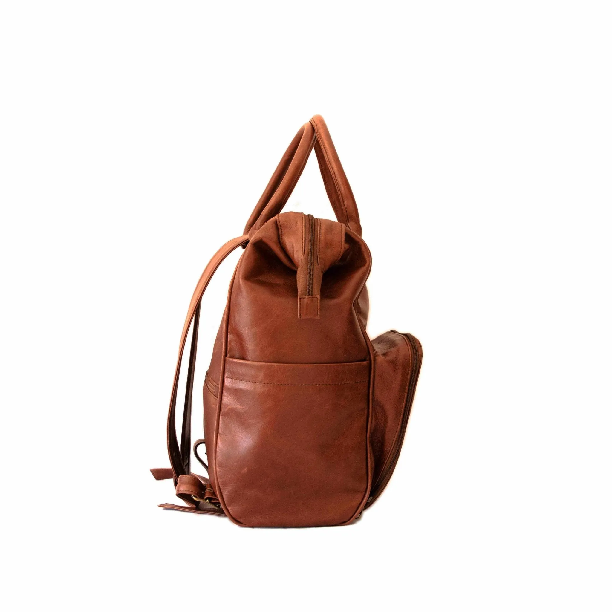 Mally Multipurpose Leather Backpack | Brown