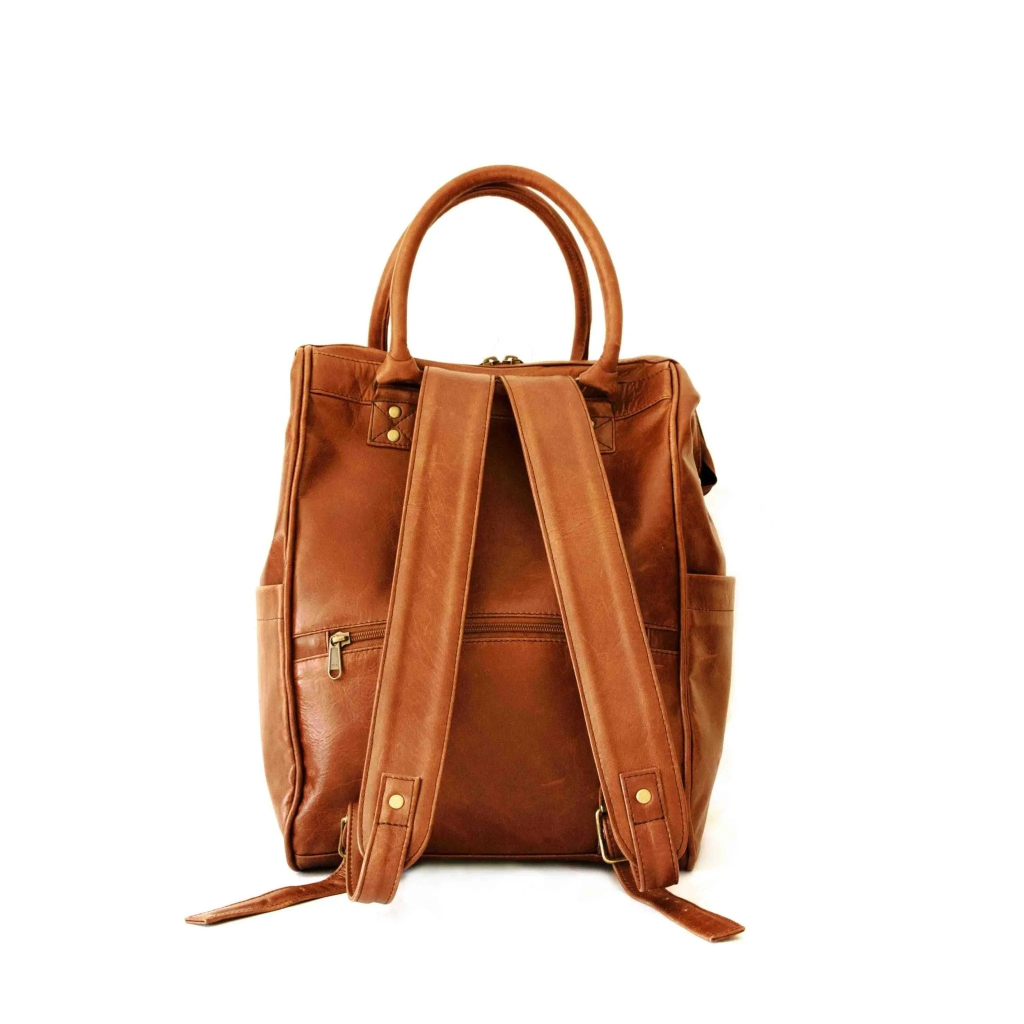 Mally Multipurpose Leather Backpack | Toffee