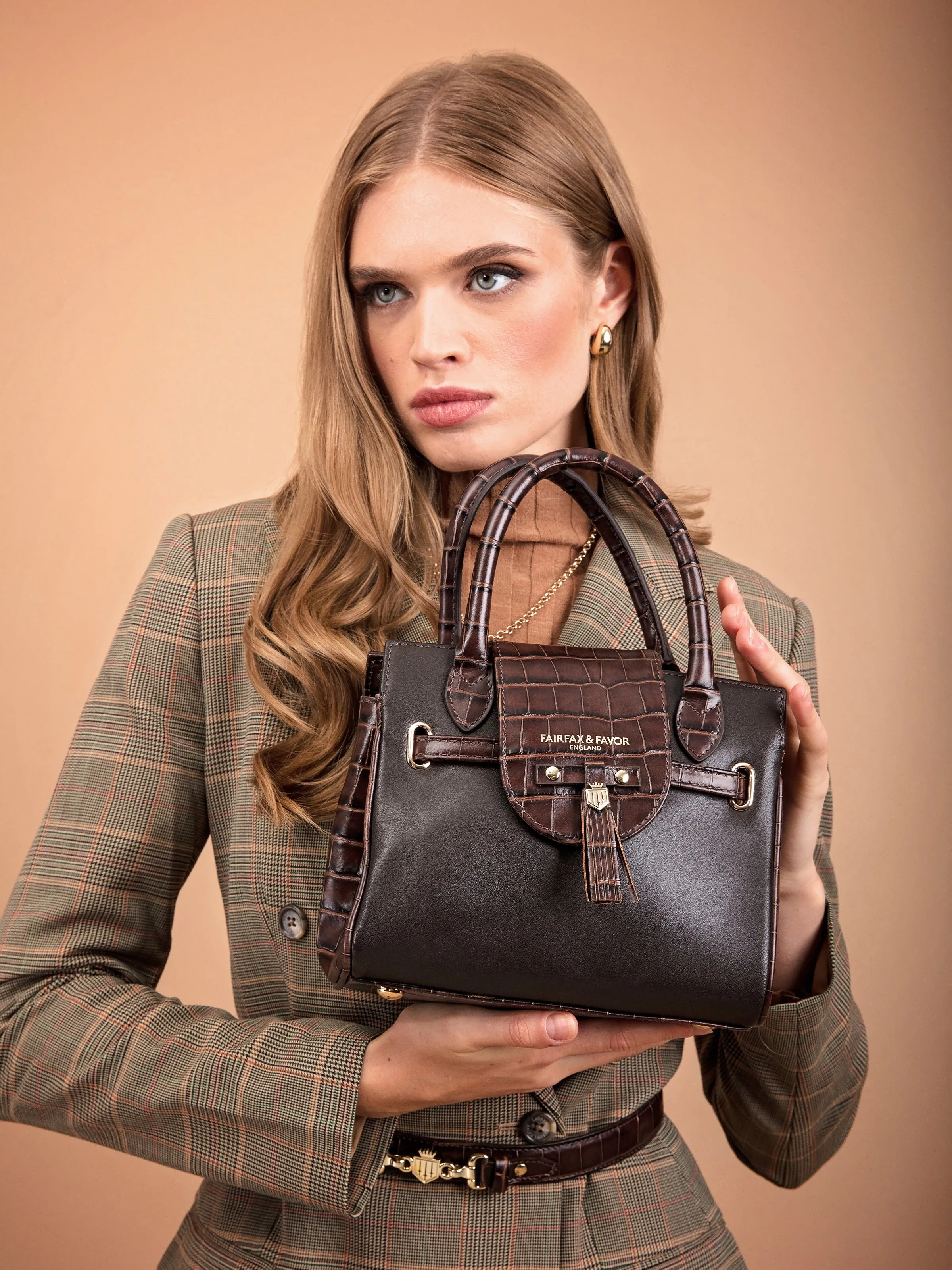 Mini Windsor Handbag - Mahogany Croc