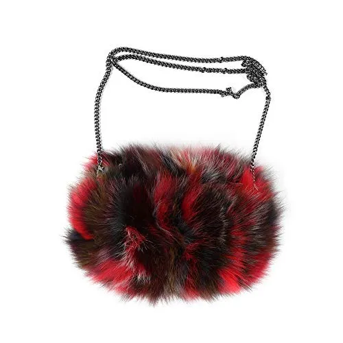 Purses for Women Metal Strap Crossbody Bags Small Sling Bag Fuzzy Shoulder Bag Cute Plush Bag