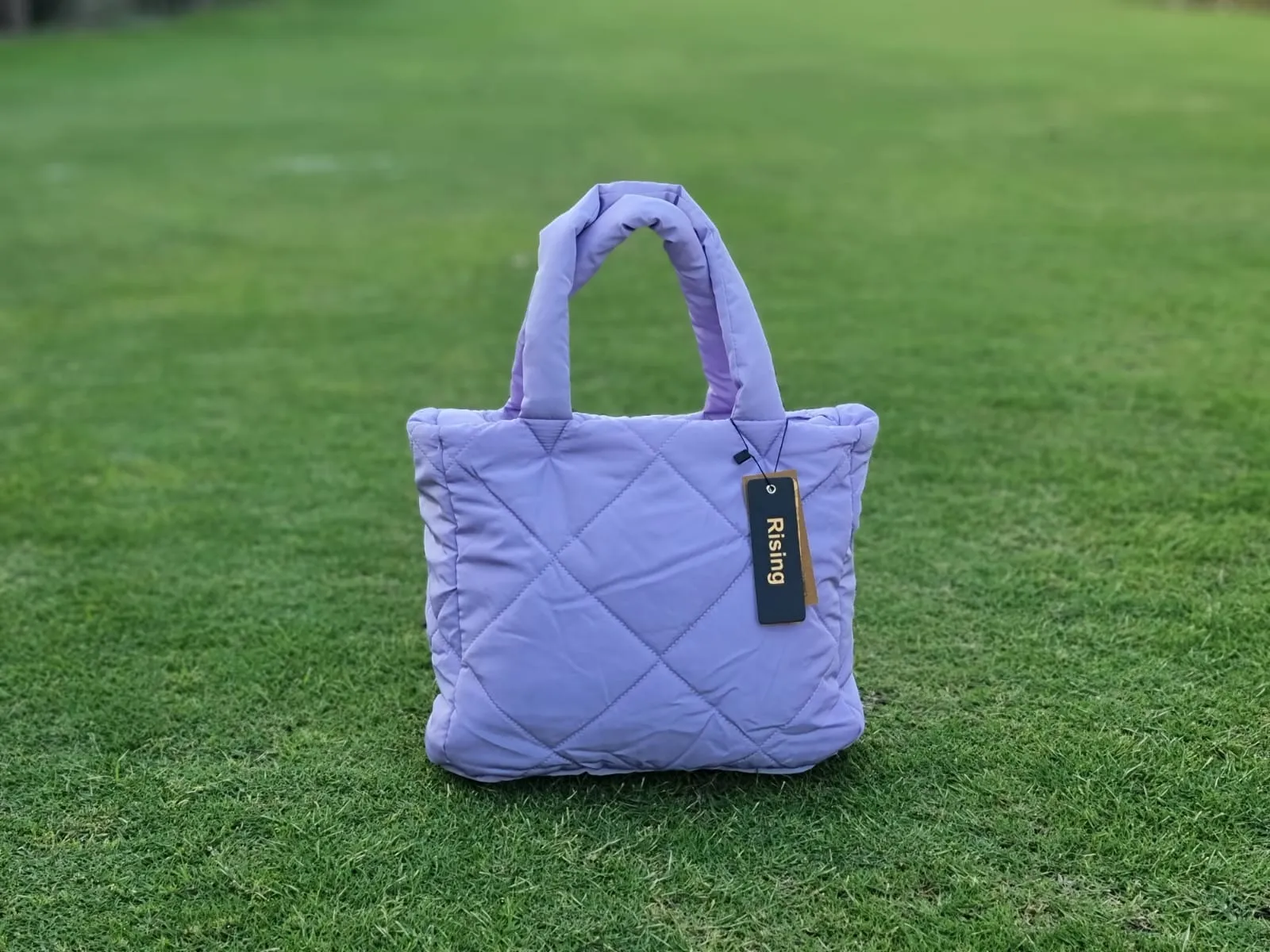 Quilted Tote Bag-Lilac