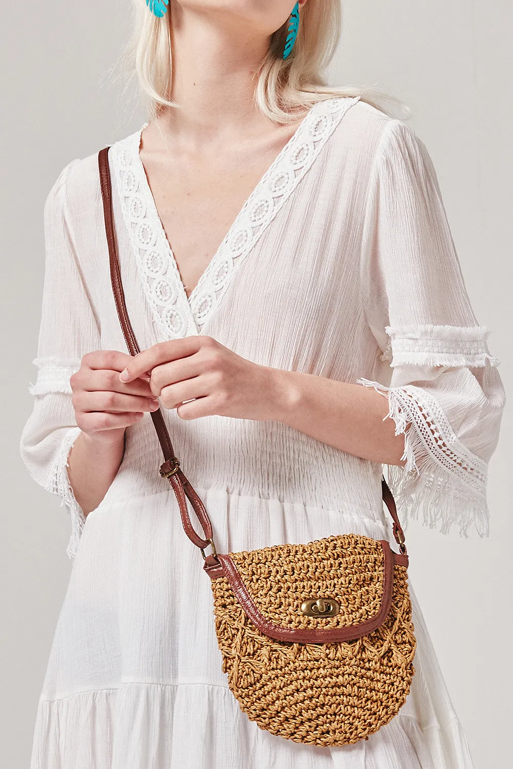 Raffia Crossbody Bag