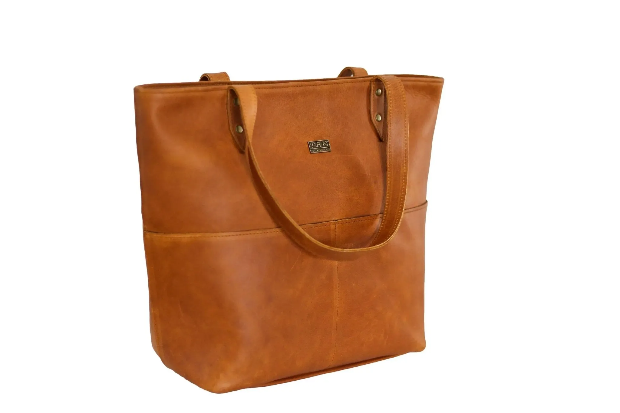 Tan Leather Goods - Emma Leather Handbag | Toffee