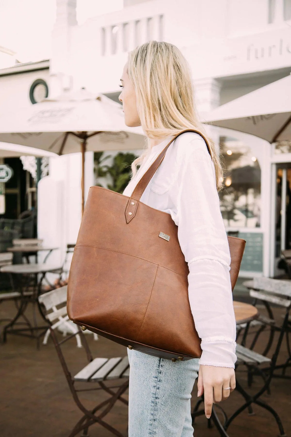 Tan Leather Goods - Emma Leather Handbag | Toffee