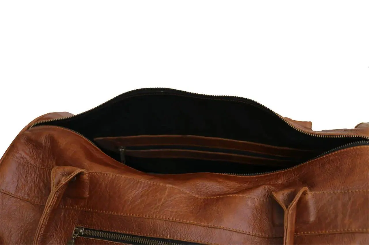 Tan Leather Goods - Jackson Leather Duffel Bag | Pecan