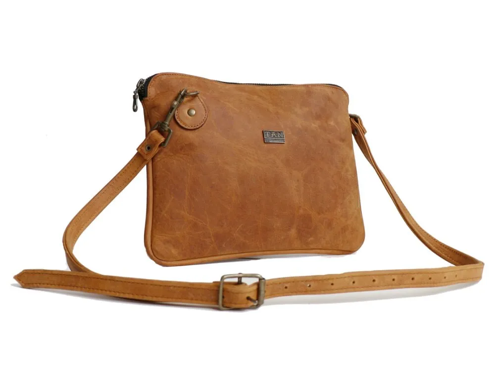 Tan Leather Goods - Taylor Leather Sling Bag | Toffee