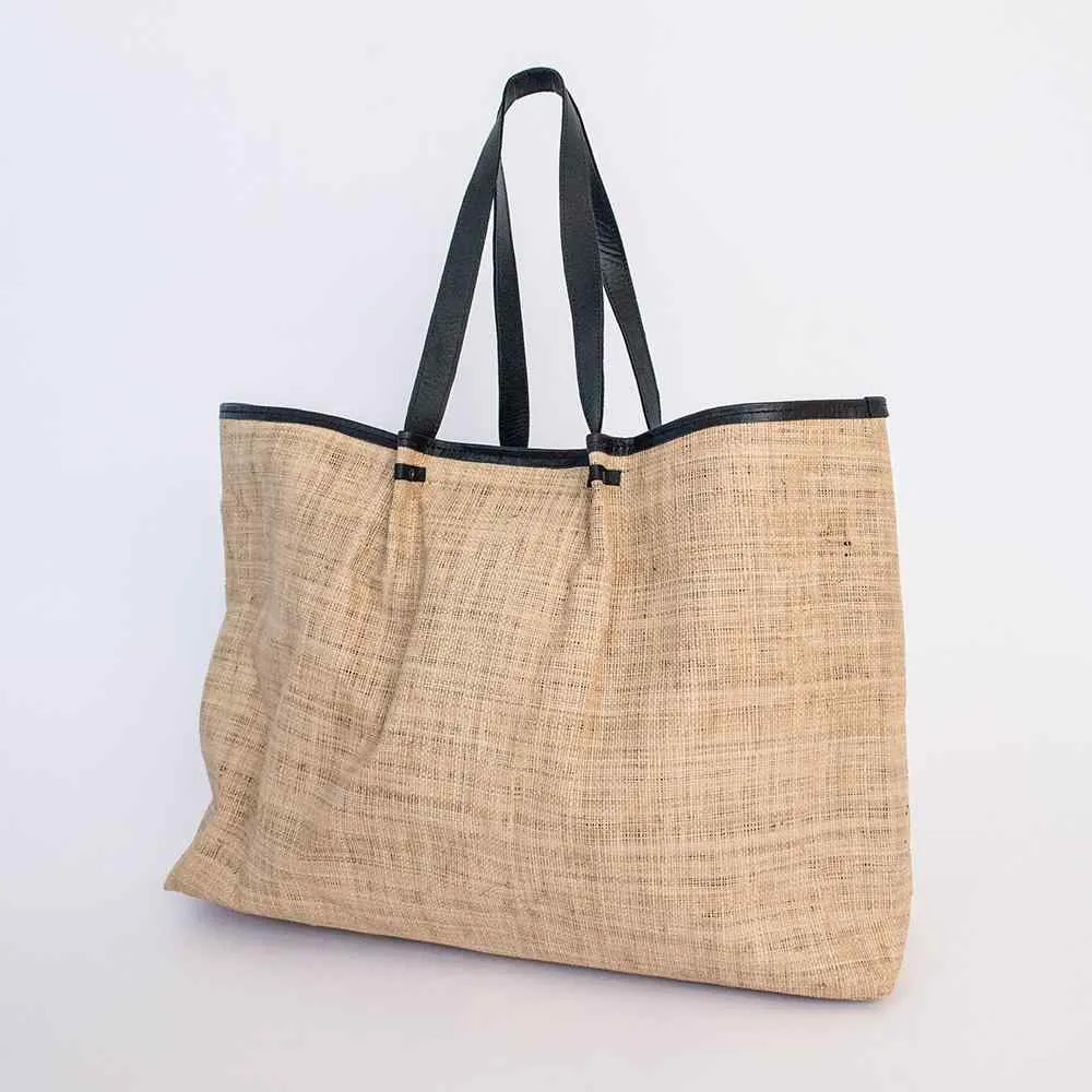 Thandana Megan Weave & Leather Beach Bag