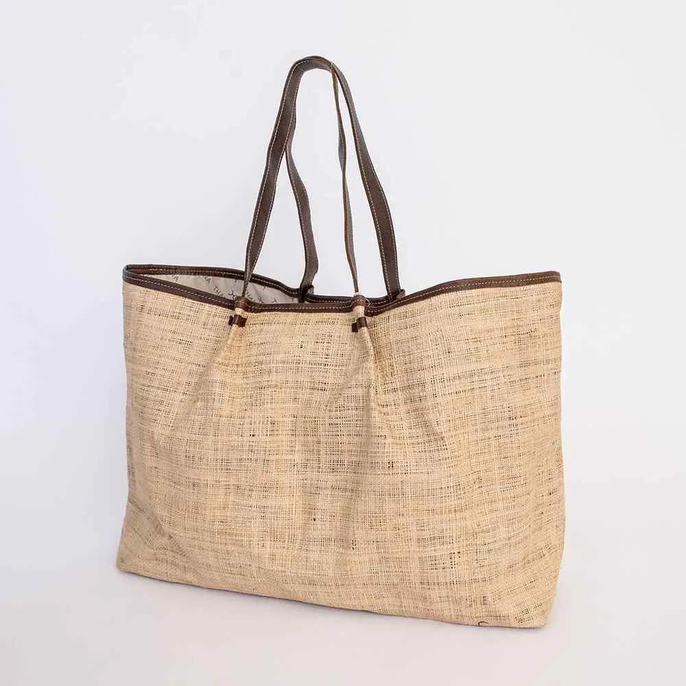 Thandana Megan Weave & Leather Beach Bag