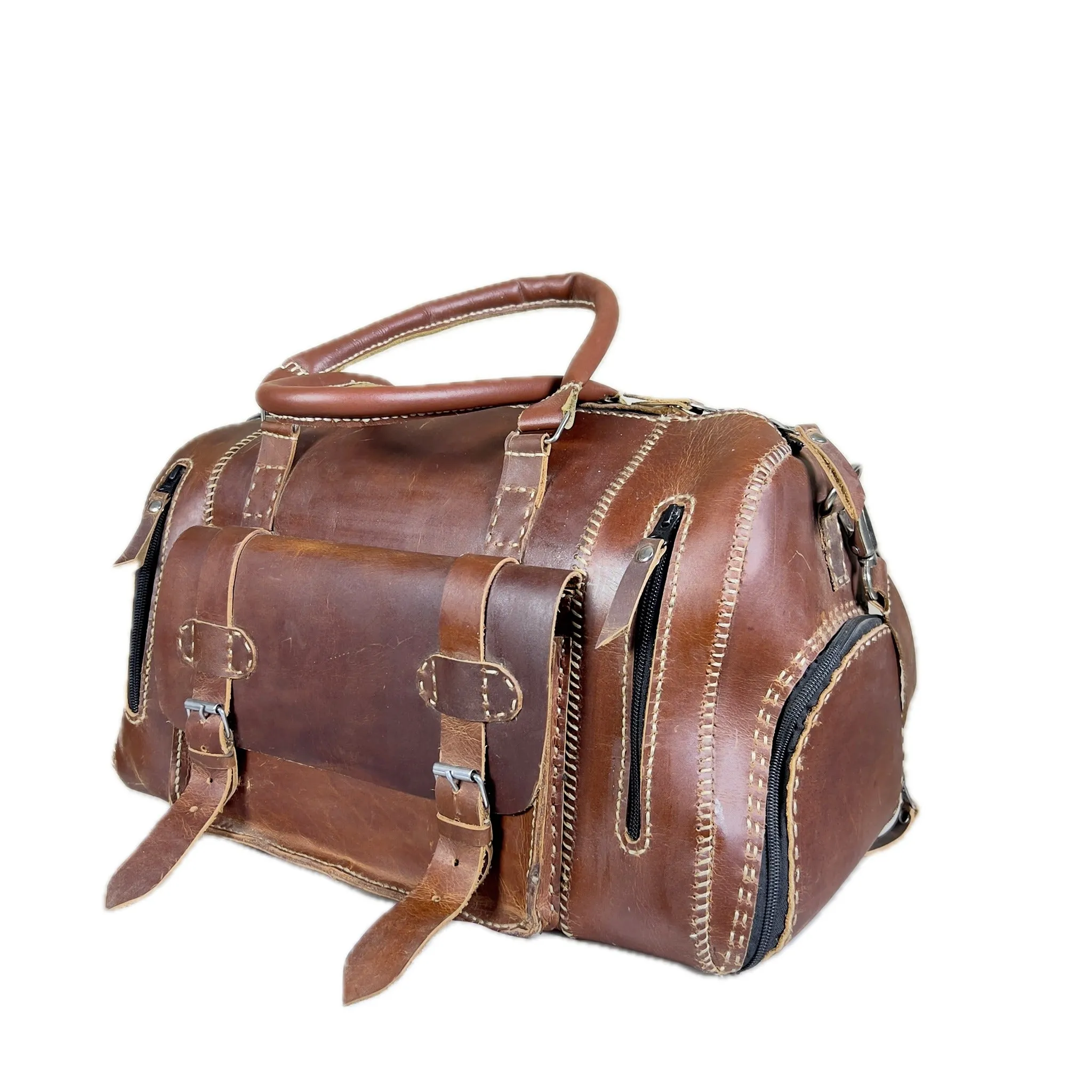 THE Hand Stitched LUXURIOS Leather DUFFLE BAG- M6