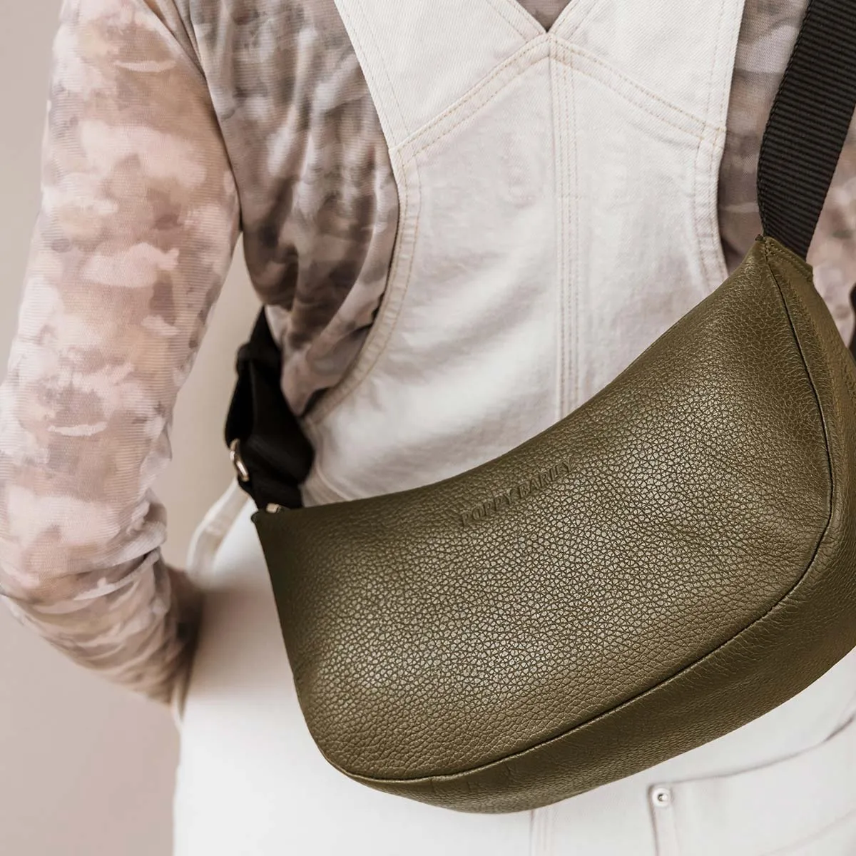 The Slouchy Crossbody Bag Olive Drab Pebble