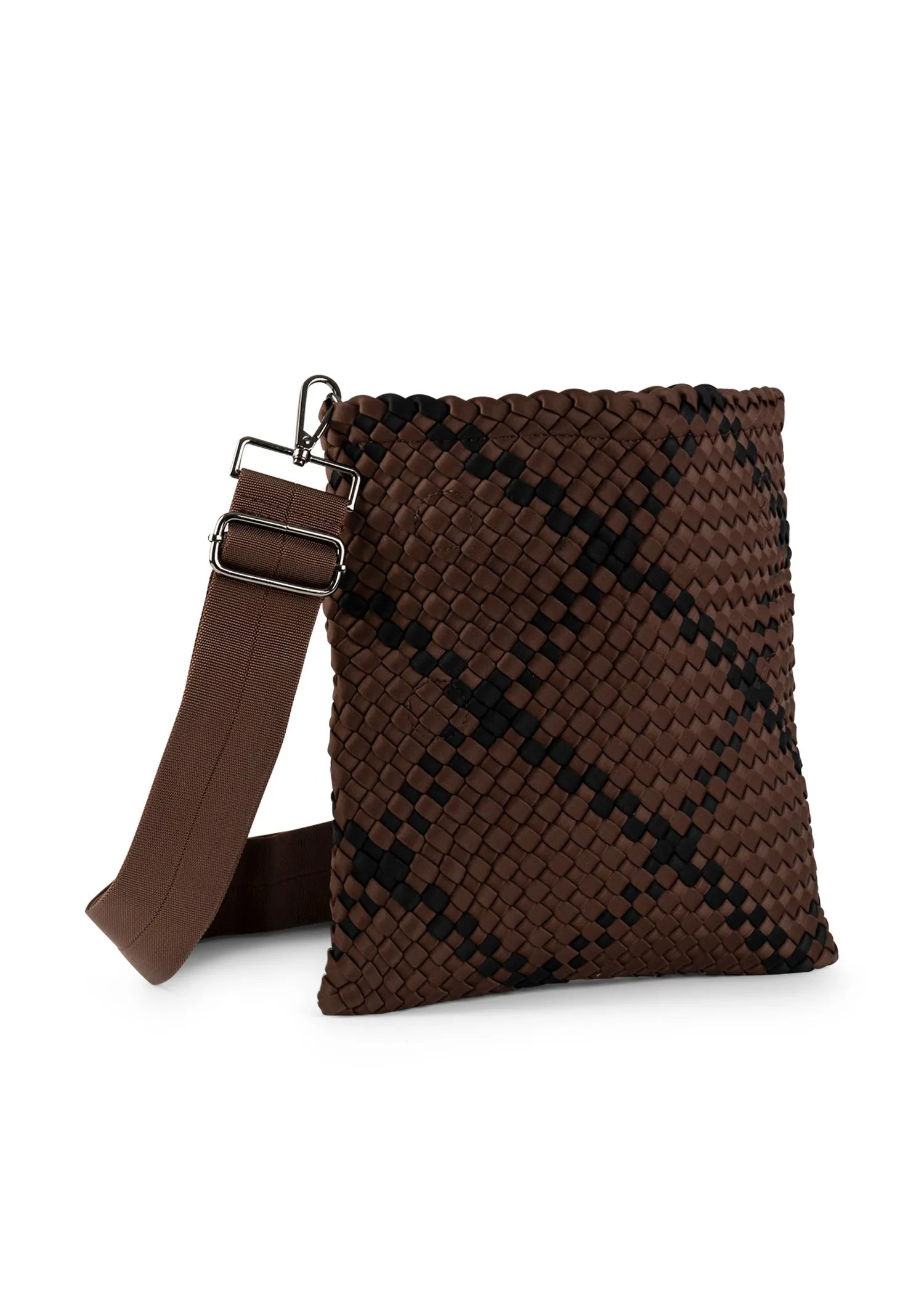 Val Espresso Convertible Woven Crossbody