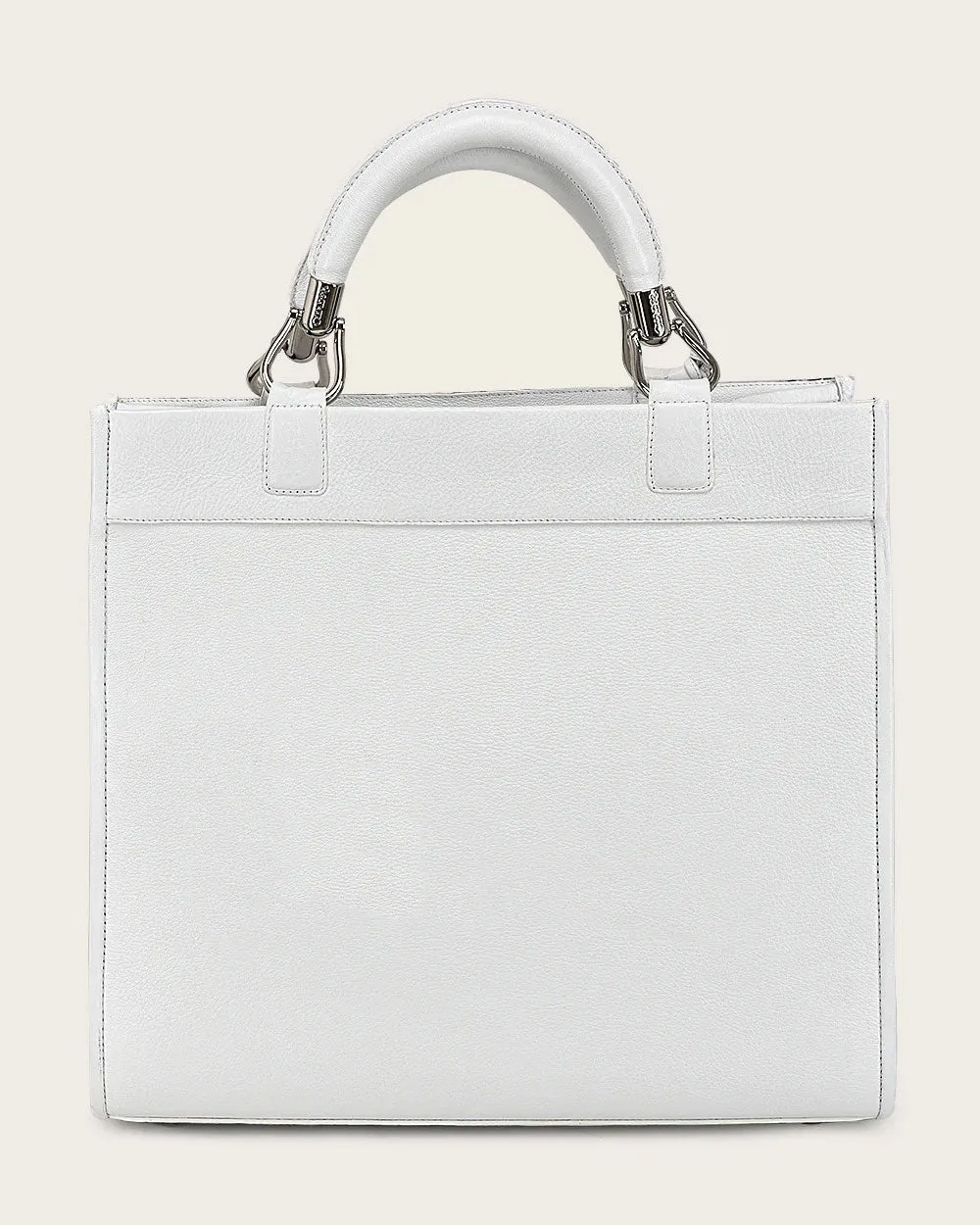 White tote handbag