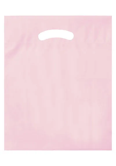 Wholesale Fold Over Reinforced Die Cut Bag Awareness Pink - 12DC1215R